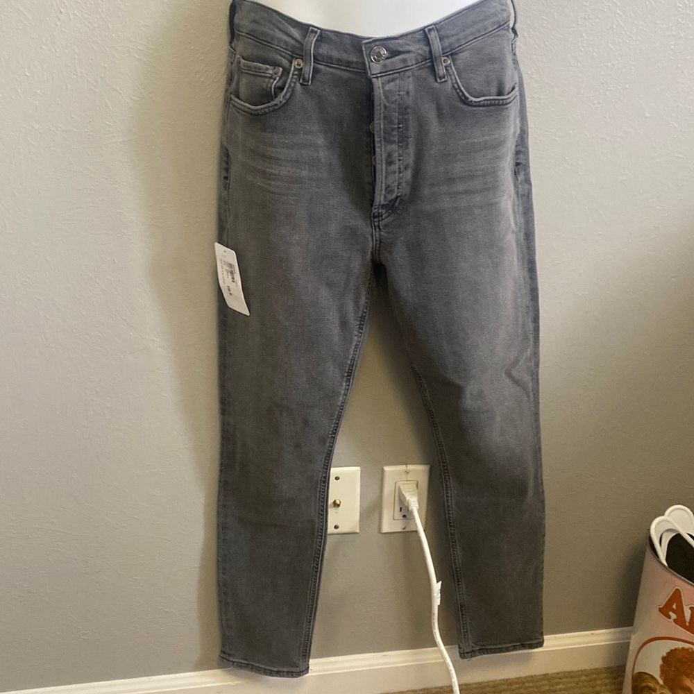 AGOLDE high rise slim fit button fly jeans